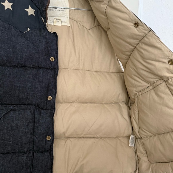 Denim & Supply Ralph Lauren USA Flag Button Down Puffer Vest Large - Picture 3 of 3